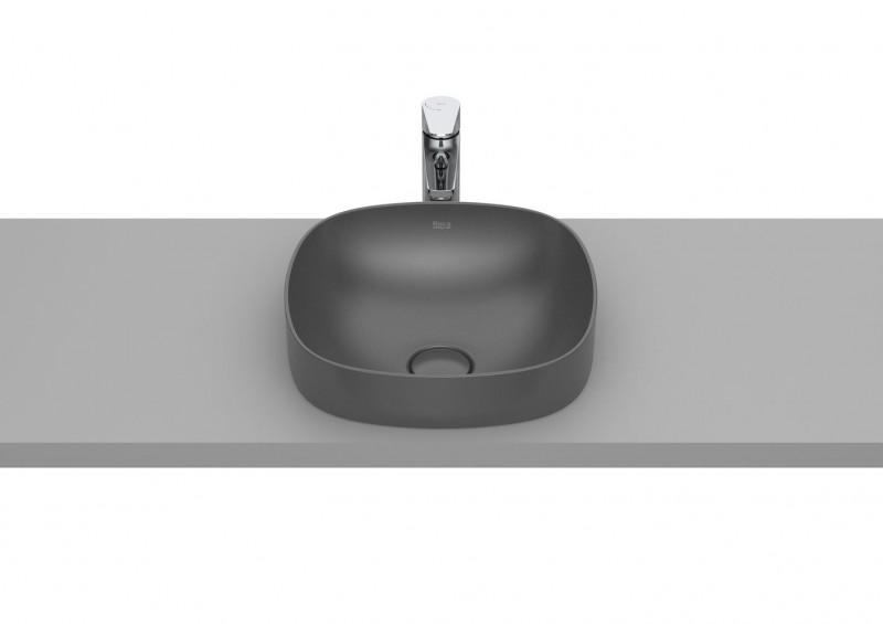 Roca Inspira Soft umywalka wpuszczana w blat 37x37 onyks A32750R640