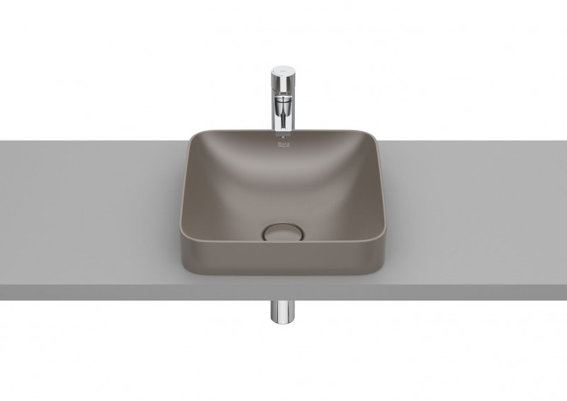Roca Inspira Square umywalka wpuszczana w blat 37x37 cafe A32753R660