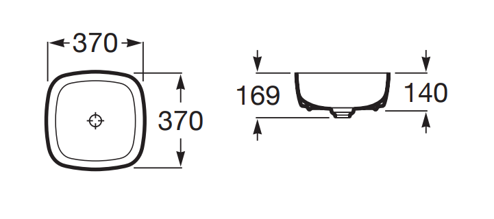 Roca Inspira Soft umywalka nablatowa 37x37 biały matowy A327502620