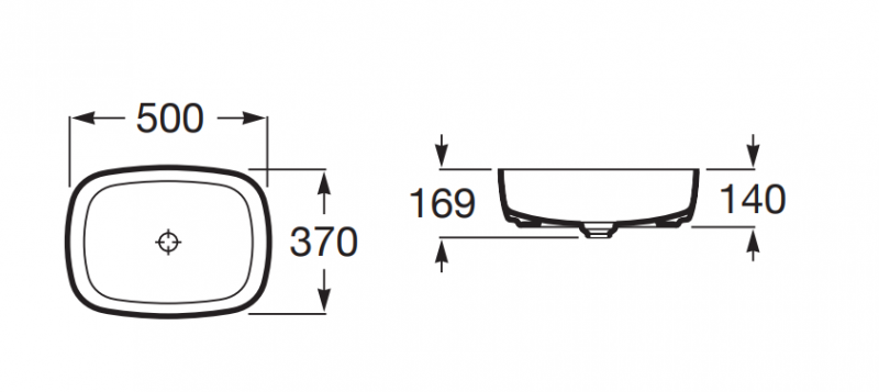 Roca Inspira Soft umywalka nablatowa 50x37 onyks A327500640