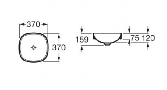 Roca Inspira Soft umywalka wpuszczana w blat 37x37 beżowy A32750R650