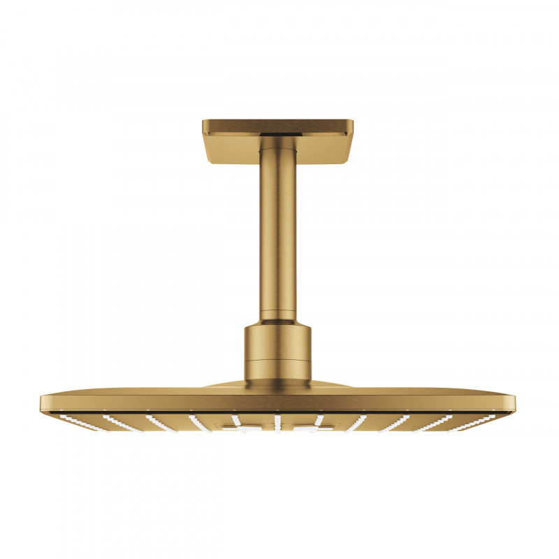 Grohe Rainshower 310 SmartActive Cube deszczownica 31x31 z ramieniem sufitowym 2 strumienie złoto szczotkowane brushed cool sunrise 26481GN0