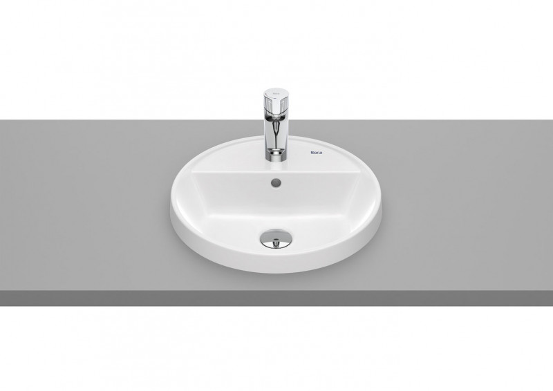 Roca Gap Round umywalka wpuszczana w blat z otworem okrągła 40x40 biały A3270Y4000