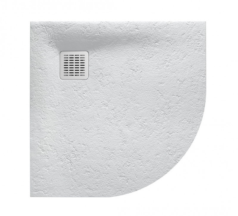 Roca Terran brodzik półokrągły 90x90 z syfonem kompozytowy stonex perłowy AP10538438401630