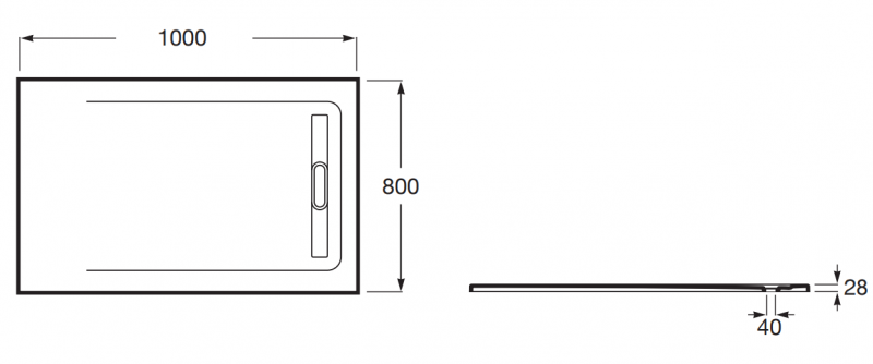 Roca Aquos brodzik prostokątny 100x80 ze zintegrowanym odpływem liniowym Stonex cafe AP6013E832001660