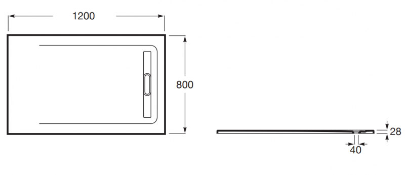 Roca Aquos brodzik prostokątny 120x80 ze zintegrowanym odpływem liniowym Stonex perłowy AP6014B032001630