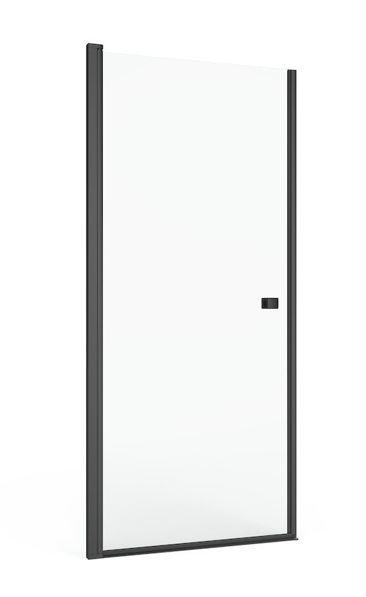 Roca Capital Black drzwi do wnęki wahadłowe 80 cm czarny przeźroczyste MaxiClean AM4708016M
