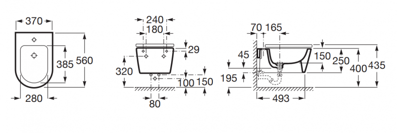 Roca Inspira Round bidet podwieszany beżowy A357525650