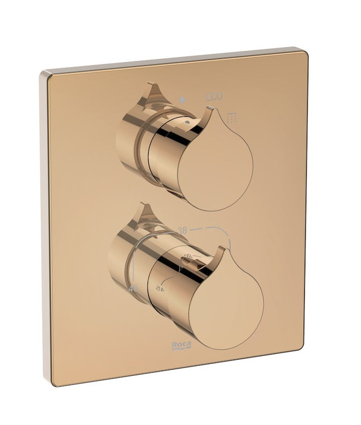Roca Insignia Rose Gold termostatyczna bateria prysznicowa podtynkowa różowe złoto A5A2C3ARG0