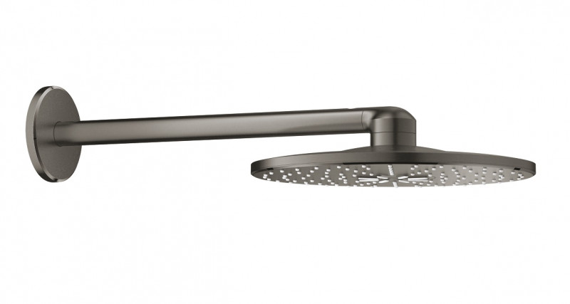 Grohe Rainshower 310 SmartActive deszczownica głowica prysznicowa 31x31 z ramieniem ściennym grafit szczotkowany brushed hard graphite 26475AL0