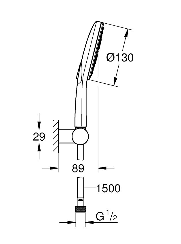 Grohe Rainshower SmartActive 130 zestaw prysznicowy punktowy chrom 26580000