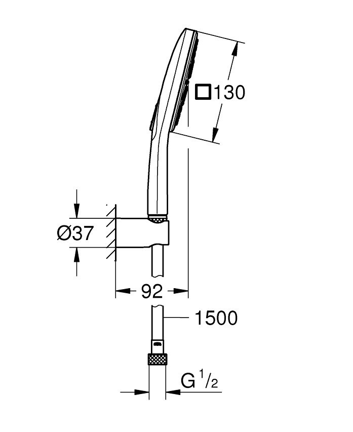 Grohe Rainshower SmartActive 130 Cube zestaw prysznicowy punktowy moon white 26589LS0