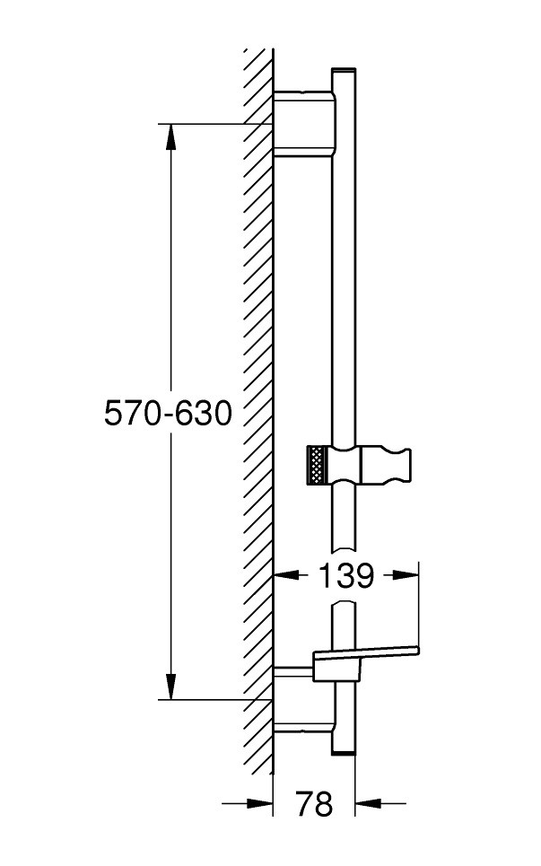 Grohe Rainshower SmartActive drążek prysznicowy 0,6 m chrom 26602000