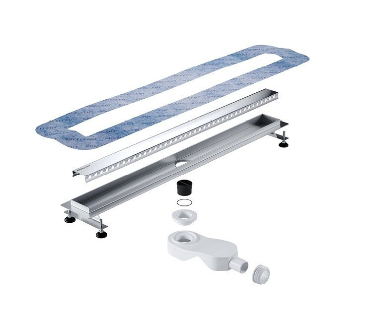 Excellent Stilio Gold odpływ liniowy z rusztem do wklejenia płytki 90 cm złoty INEX.1515.900.P.GL