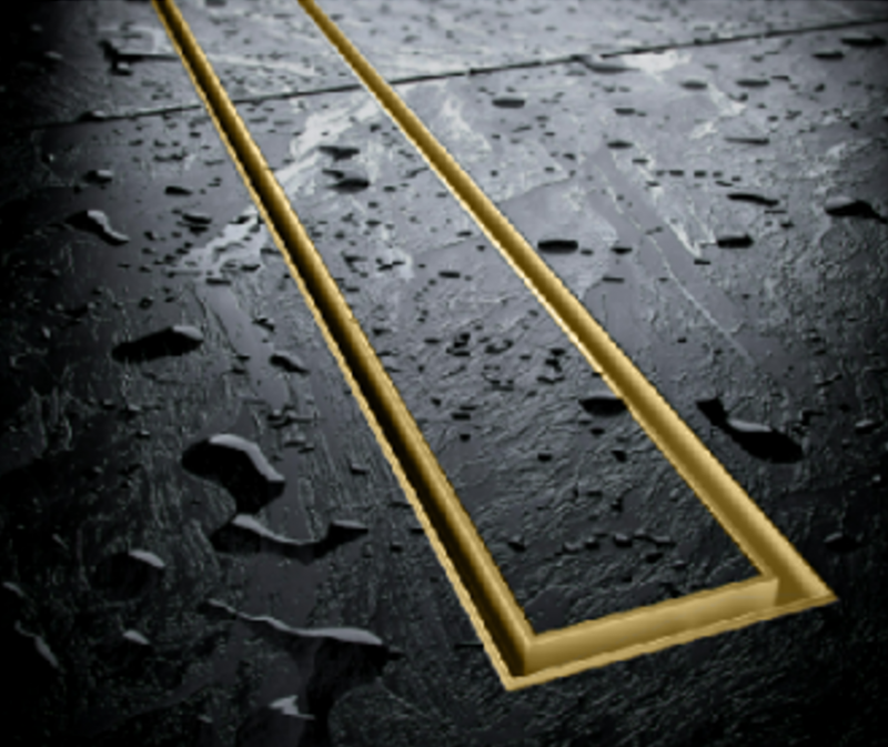 Excellent Stilio Gold odpływ liniowy z rusztem do wklejenia płytki 60 cm złoty INEX.1515.600.P.GL