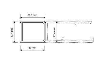 Roca Capital Black profil poszerzający do ścianek stałych 2 CM czarny AM38195060