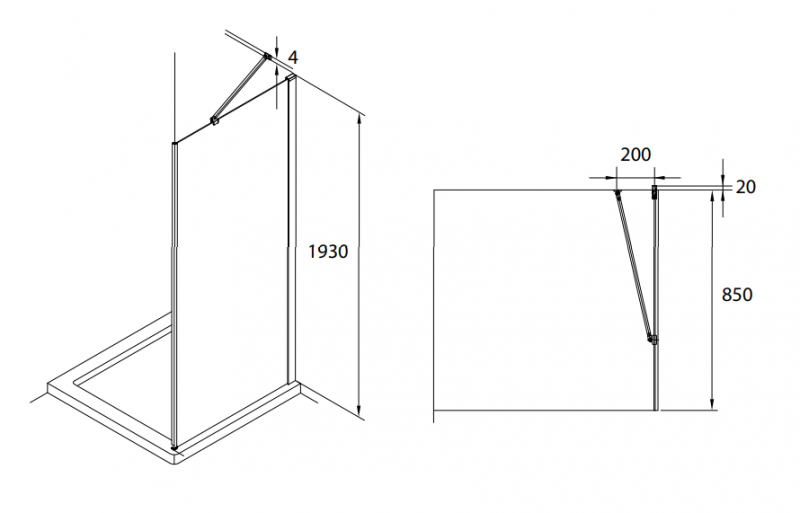 Roca Capital Black ścianka boczna 90 cm czarny przeźroczyste MaxiClean AM4409016M