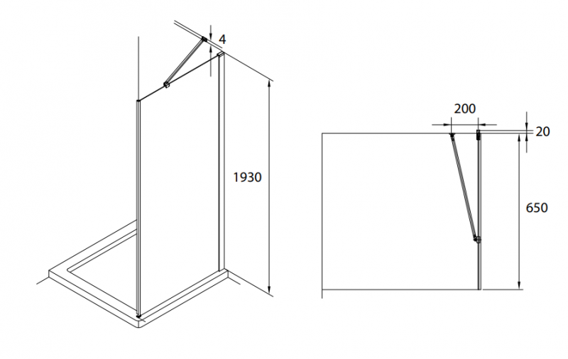 Roca Capital Black ścianka boczna 70 cm czarny przeźroczyste MaxiClean AM4407016M