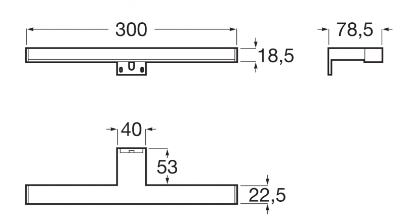 Roca Starlight kinkiet LED 30 cm chrom A813092100