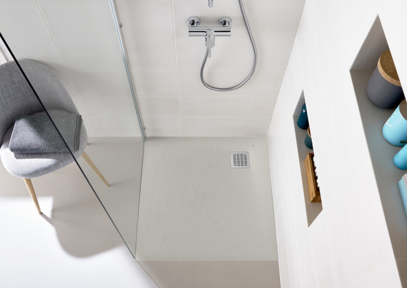 Roca Terran brodzik prostokątny 100x80 z syfonem konglomerat stonex beżowy AP1013E832001650