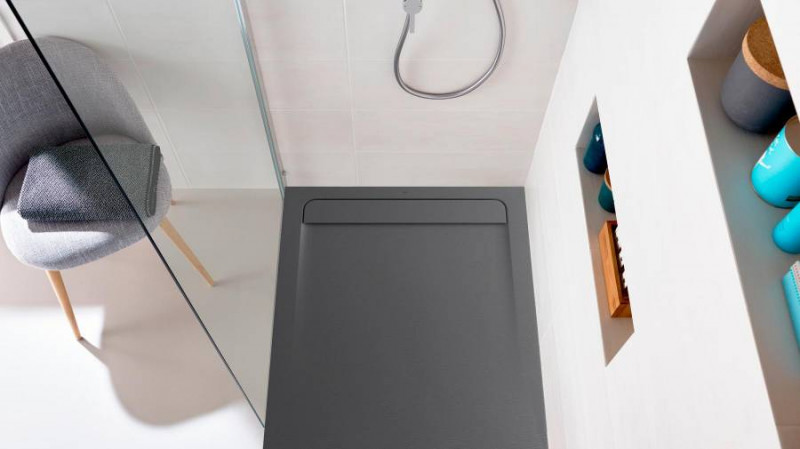 Roca Aquos brodzik prostokątny 140x90 ze zintegrowanym odpływem liniowym Stonex onyks AP60157838401640