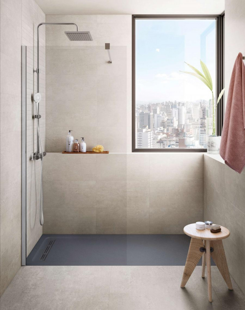 Roca Aquos brodzik prostokątny 200x100 ze zintegrowanym odpływem liniowym Stonex onyks AP6017D03E801640