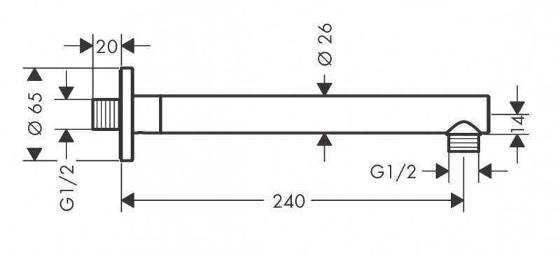 Hansgrohe Vernis Blend ramię prysznicowe ścienne 24 cm chrom 27809000