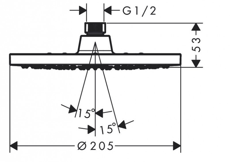 Hansgrohe Vernis Blend 200 głowica deszczownica okrągła 1jet chrom 26271000