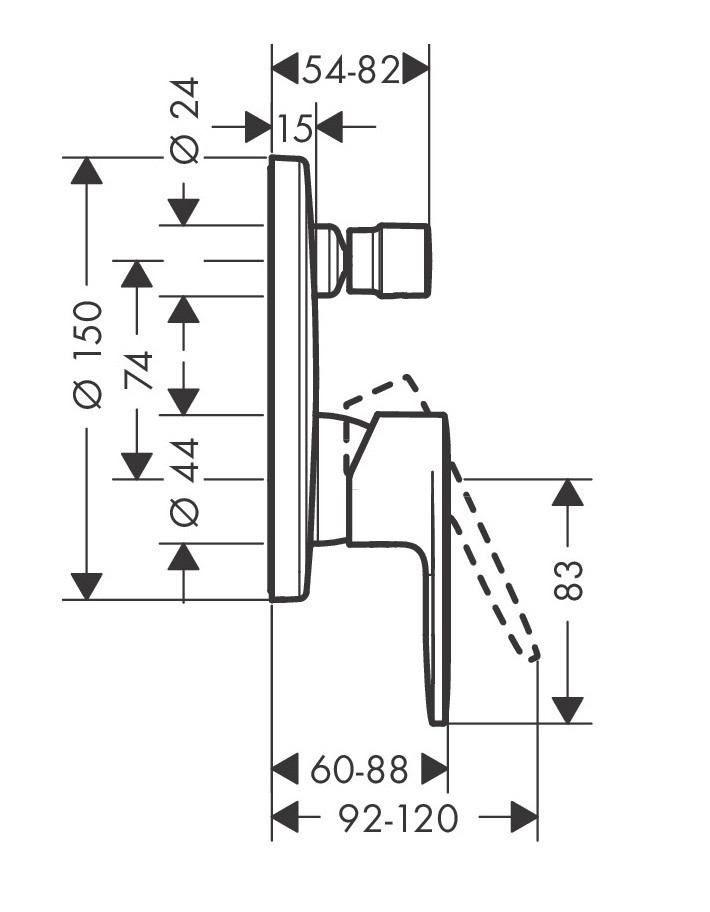 Hansgrohe FinishPlus Vernis Blend bateria wannowo-prysznicowa podtynkowa czarny matowy 71466670