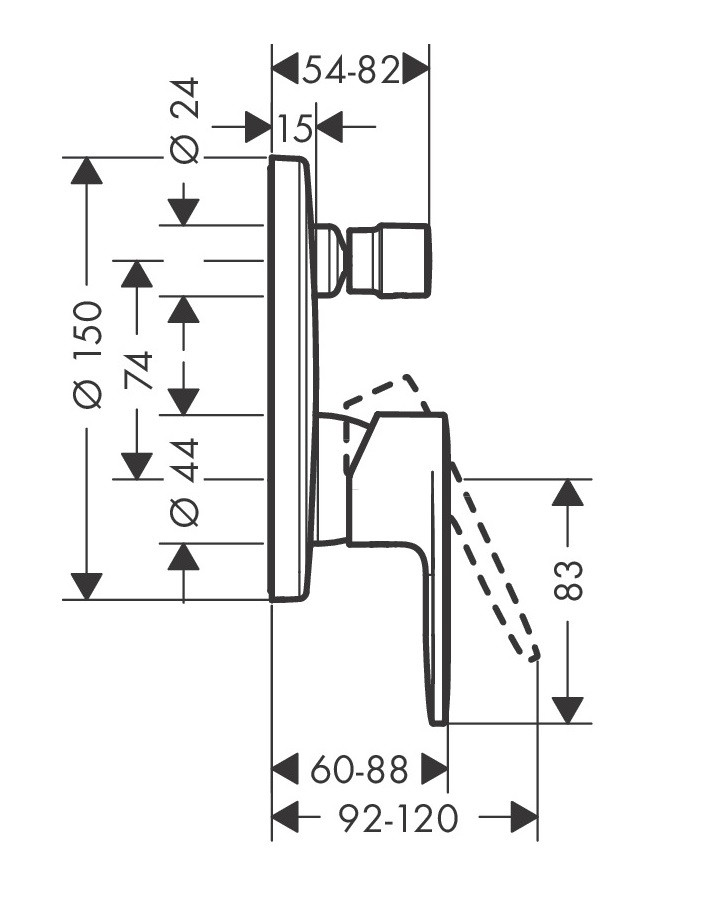 Hansgrohe Vernis Blend bateria wannowo-prysznicowa podtynkowa chrom 71466000
