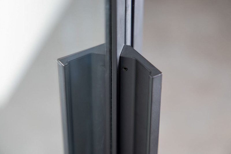 Riho Grid GB101 drzwi do wnęki wahadłowe 80 cm L/P czarny przeźroczyste RIHO Shield GB1080000