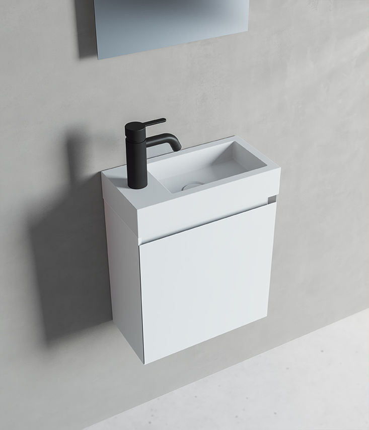 Riho Spring Vow umywalka mała z marmuru syntetycznego 40x20 cm biały mat F70115