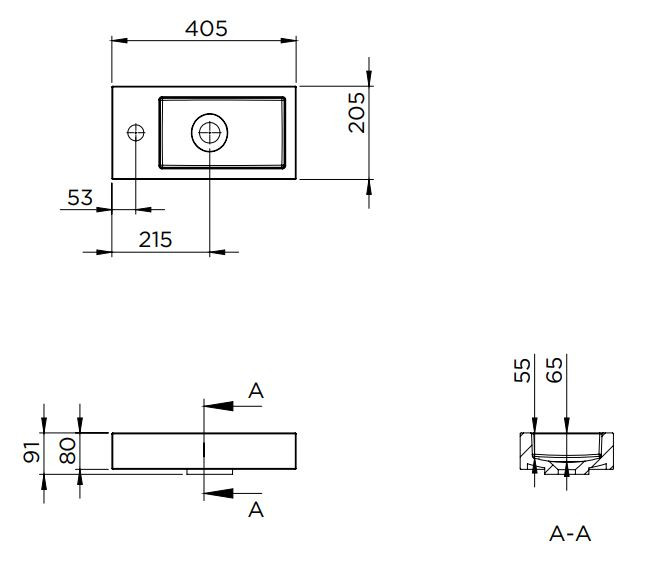 Riho Spring Vow umywalka mała z marmuru syntetycznego 40x20 cm biały mat F70115