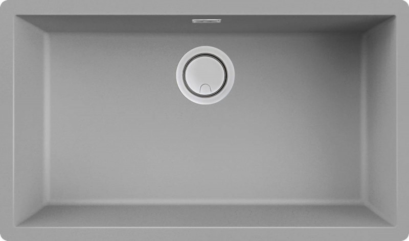 Elleci Zen 130 zlewozmywak 1 komora podwieszana lub wpuszczana K97 jasnoszary KeratekPlus LKZ13097