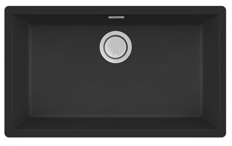 Elleci Zen 130 zlewozmywak 1 komora podwieszana lub wpuszczana K86 czarny KeratekPlus LKZ13086