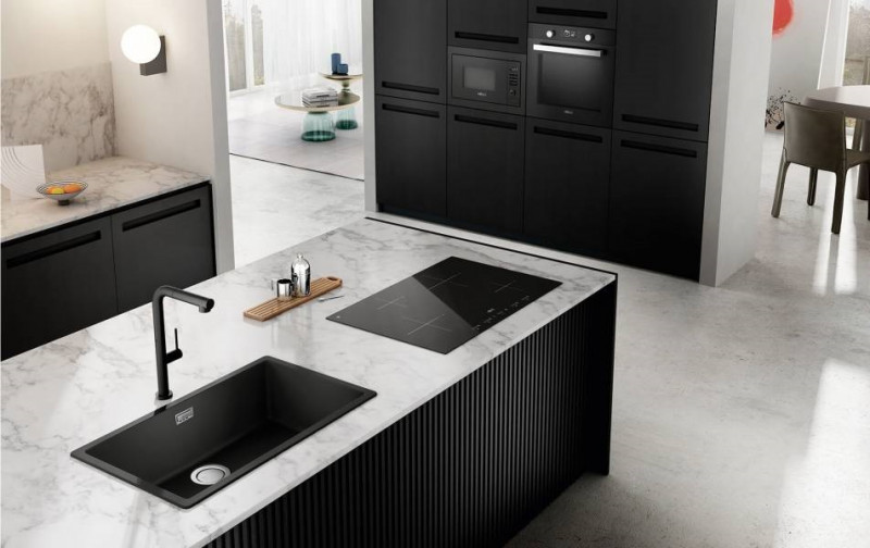 Elleci Zen 130 zlewozmywak 1 komora podwieszana lub wpuszczana K86 czarny KeratekPlus LKZ13086