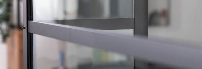 Riho Grid GB203 kabina prostokątna 130x100 drzwi wahadłowe 130 + ścianka 100 czarny przeźroczyste RIHO Shield GB2130100