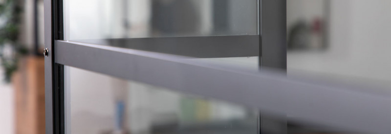 Riho Grid GB203 kabina prostokątna 110x80 drzwi wahadłowe 110 + ścianka 80 czarny przeźroczyste RIHO Shield GB2110080