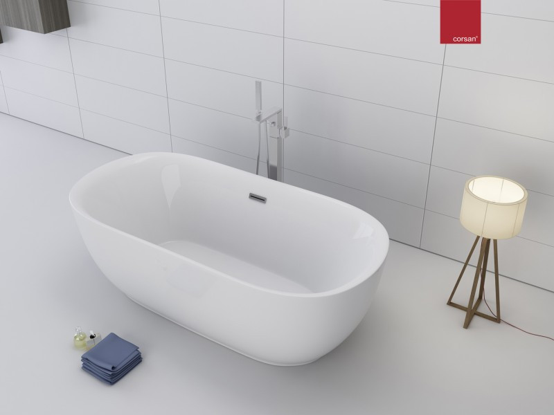 Corsan Olvena wanna wolnostojąca akrylowa 160x75 biała E-041