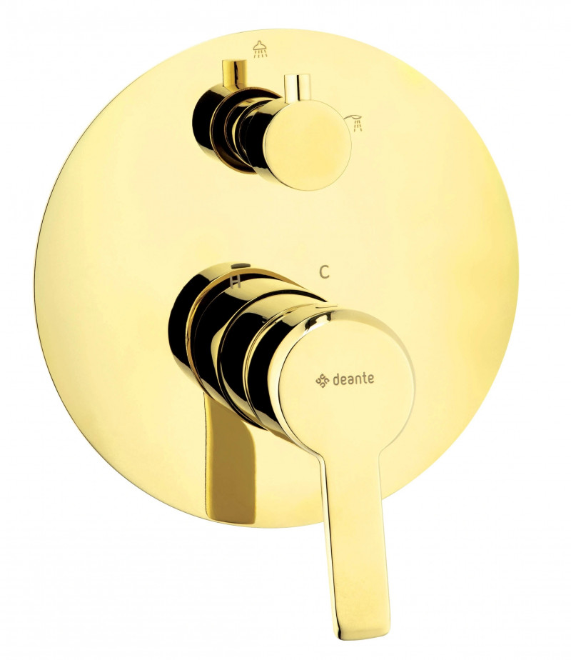 Deante Arnika bateria wannowo-prysznicowa podtynkowa złoty BQAZ44P