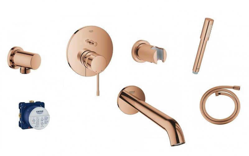 Grohe Essence zestaw podtynkowy z wylewką wannową kompletny warm sunset - OD RĘKI !!!