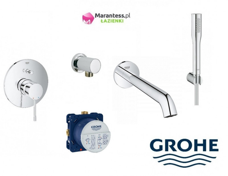 Grohe Essence New Smartbox zestaw podtynkowy kompletny z wylewką wannową chrom 24058001WAN02
