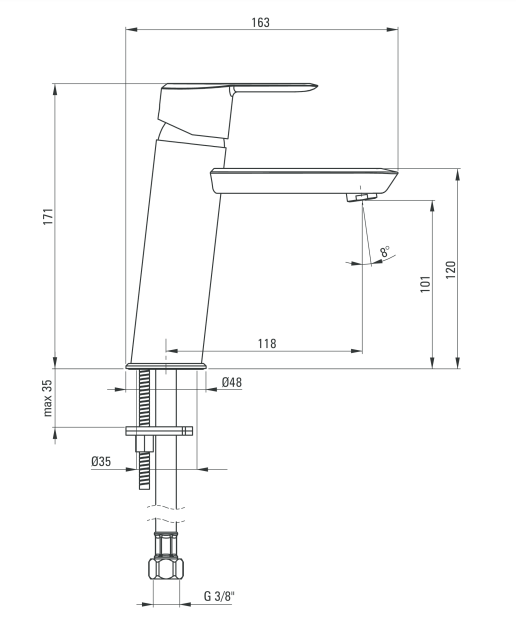 Deante Arnika bateria umywalkowa złoty BQAZ20M