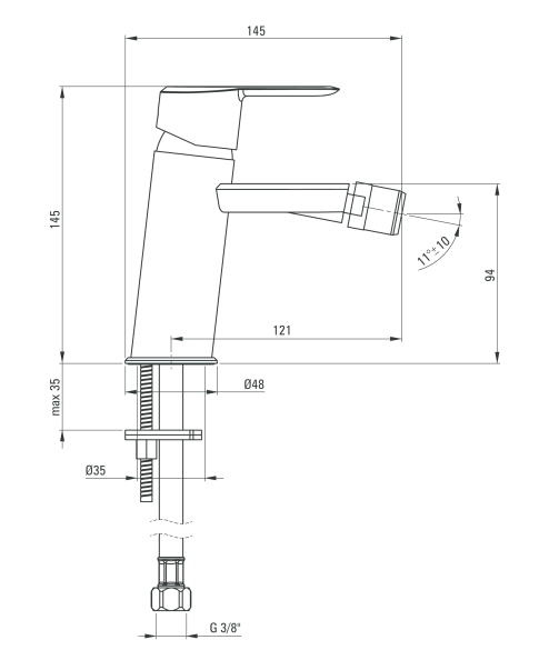 Deante Arnika bateria bidetowa złoty BQAZ30M