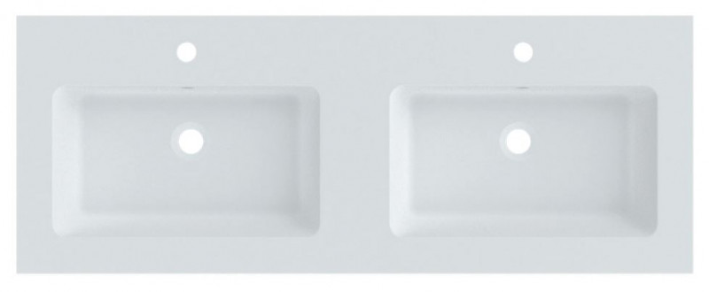 Riho Spring Dew umywalka podwójna z marmuru syntetycznego 120x46 cm biały mat F70098
