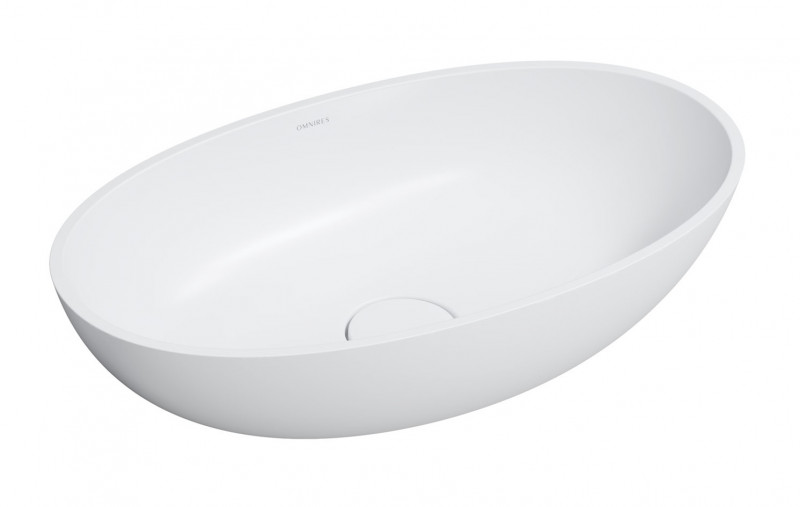 Omnires Shell M+ umywalka nablatowa 60X35 cm biały mat SHELLUNBM