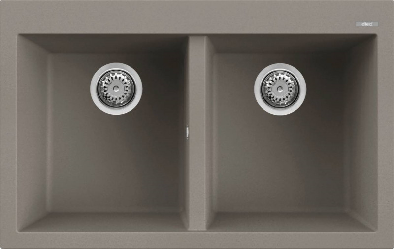 Elleci Quadra 350 zlewozmywak 2 komory wpuszczane K93 gołębi szary KeratekPlus LKQ35093