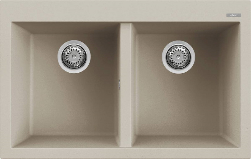 Elleci Quadra 350 zlewozmywak 2 komory wpuszczane K95 szampan KeratekPlus LKQ35095