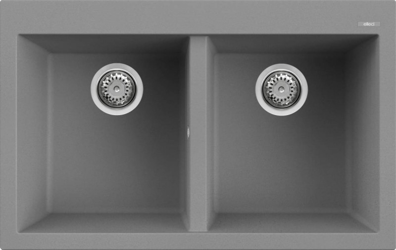 Elleci Quadra 350 zlewozmywak 2 komory wpuszczane M73 Titanium Metaltek LMQ35073