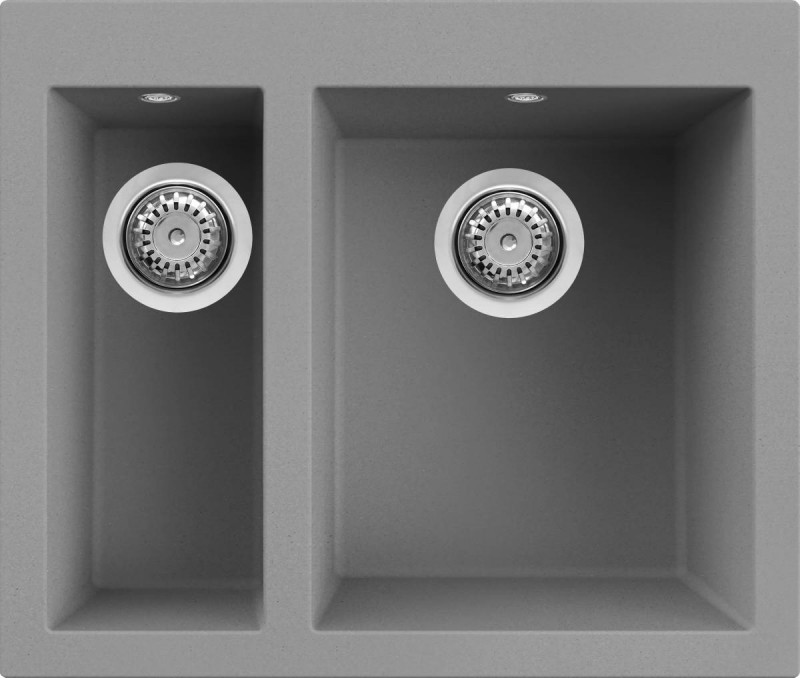 Elleci Quadra 150 zlewozmywak 1,5 komory wpuszczany w blat G48 cement Granitek LGQ15048